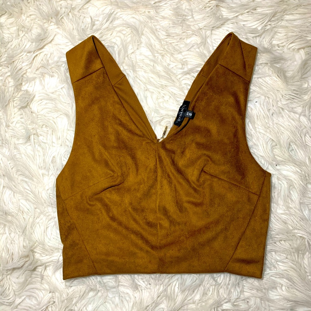 Suede Crop Top